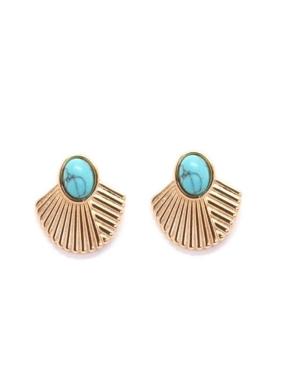 New! Boho Western Festival Gold Turquoise Post Earrings (1008) NWOT